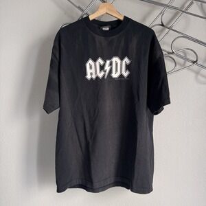 AC/DC Vintage 2003 Short Sleeve Tee Shirt Mens Extra Large Black Sunfaded